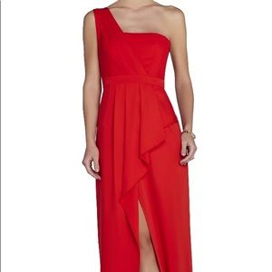 Kristine One Shoulder Peplum Gown by BCBGMAXAZRIA